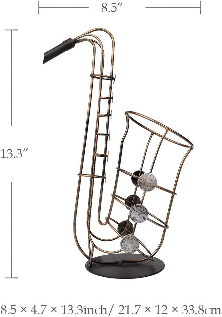 Creative Metal Saxophone Wine Rack - Unique Home Decor for Wine Lovers