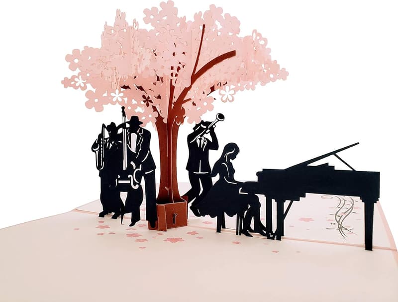 Smooth Jazz Band 3D Pop-Up Card - Perfect for Music Lovers