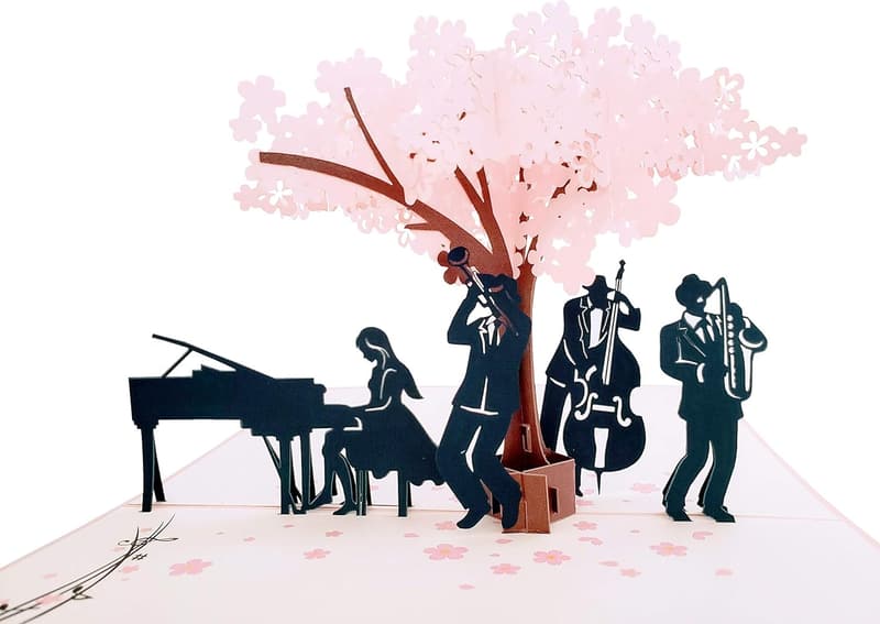 Smooth Jazz Band 3D Pop-Up Card - Perfect for Music Lovers