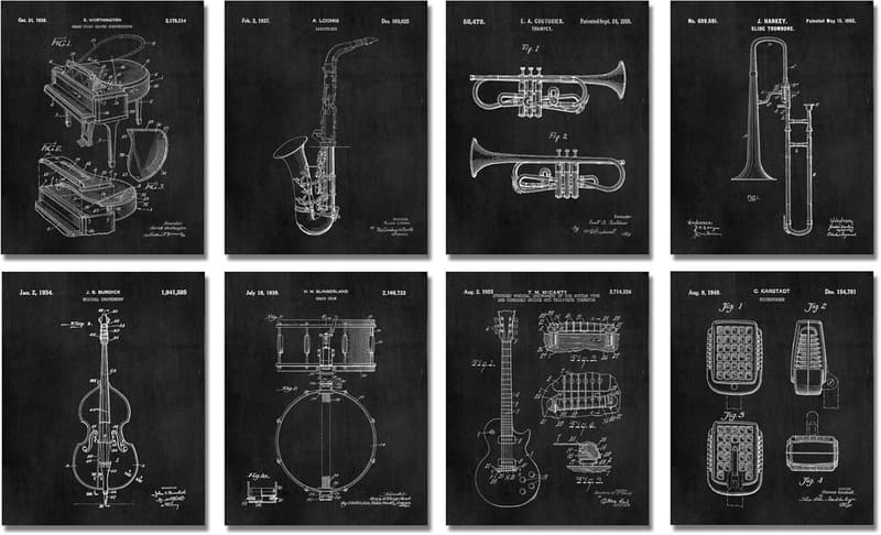 Jazz Wall Art Set of 8 Prints for Music Lovers & Studios