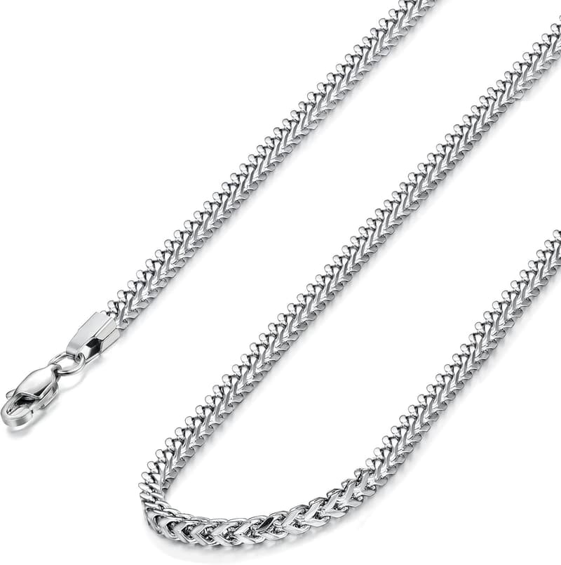 Stainless Steel Curb Chain Necklace for Men & Women, 18-30