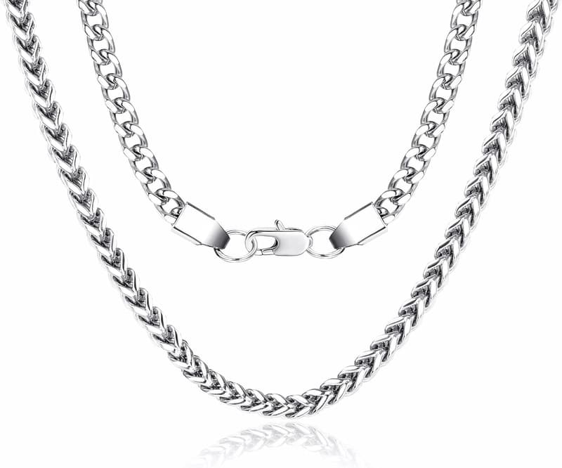 Stainless Steel Curb Chain Necklace for Men & Women, 18-30