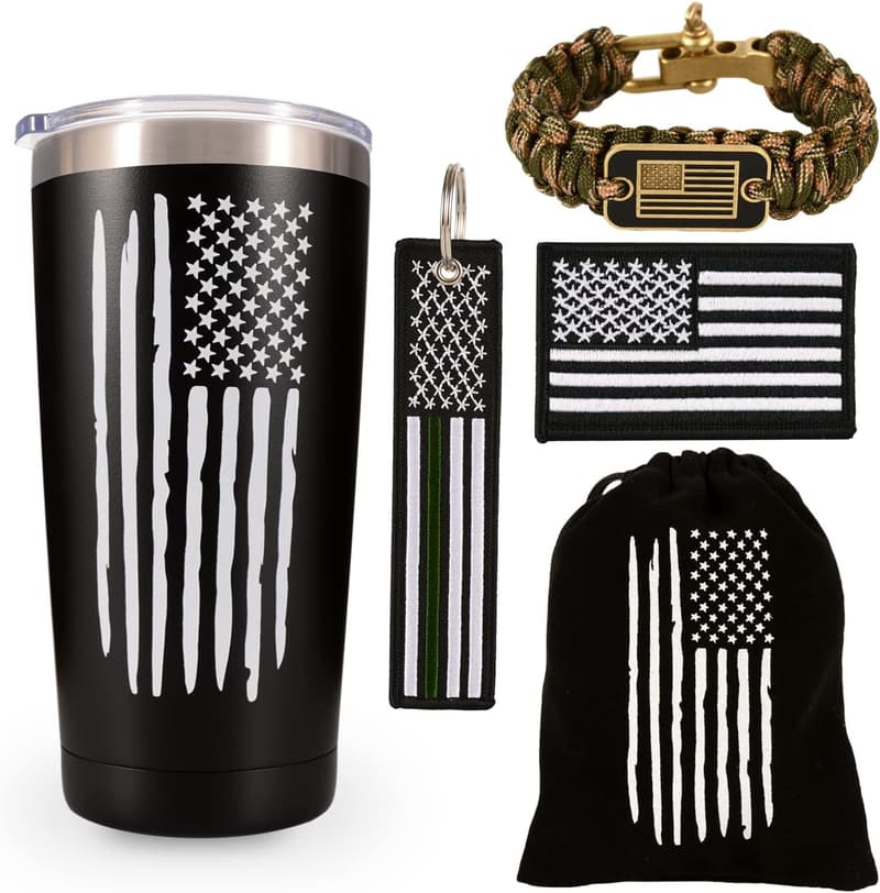 20 OZ American Flag Travel Coffee Tumbler for Men