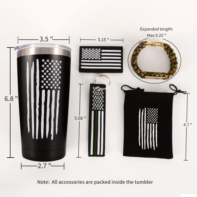 20 OZ American Flag Travel Coffee Tumbler for Men