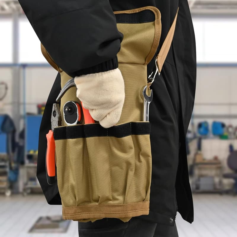 Heavy Duty Tool Roll Organizer with Detachable Pouches