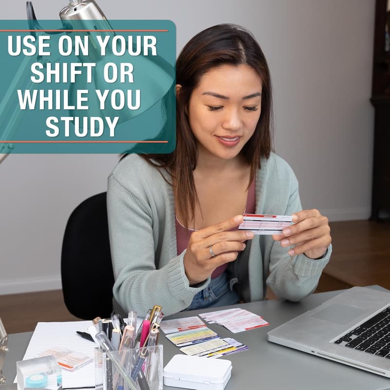 Nursing School Essentials: 33 Double-Sided Badge Reference Cards