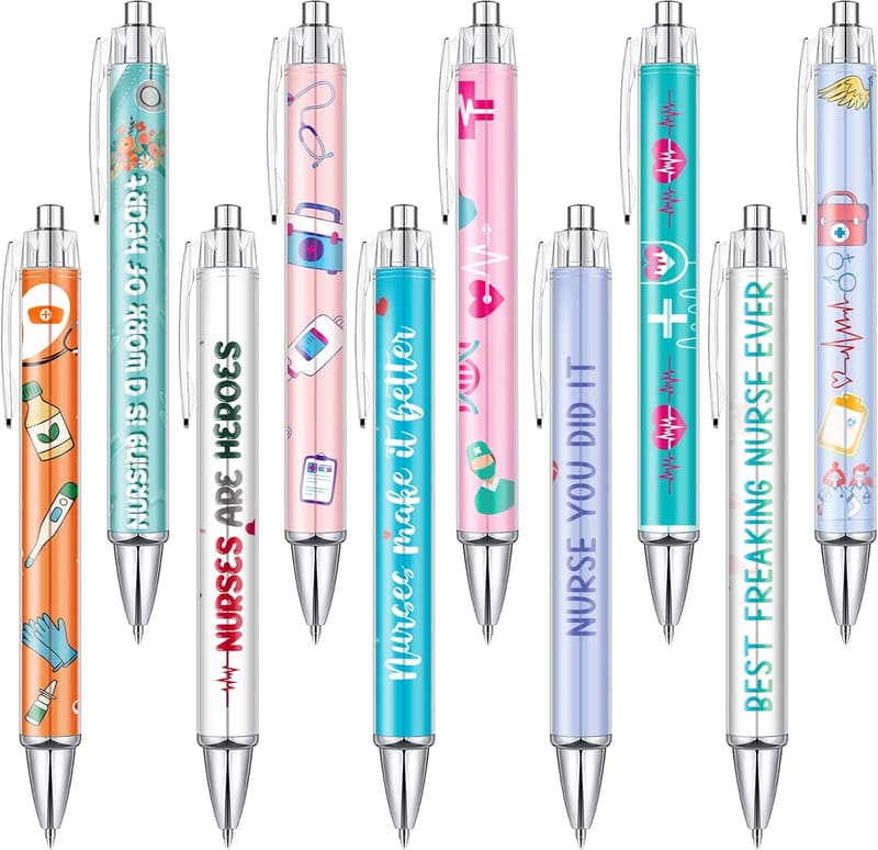 Nursing Appreciation Cartoon Ballpoint Pens (10 Pcs)