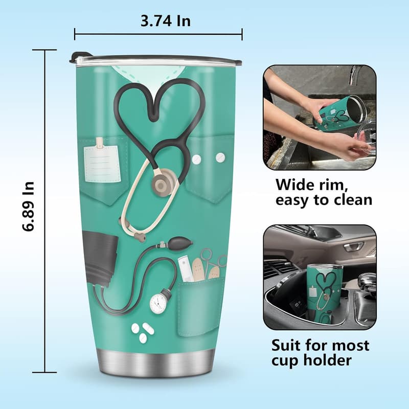 Nurse Appreciation Mug Tumbler - 20oz Stainless Steel Gift