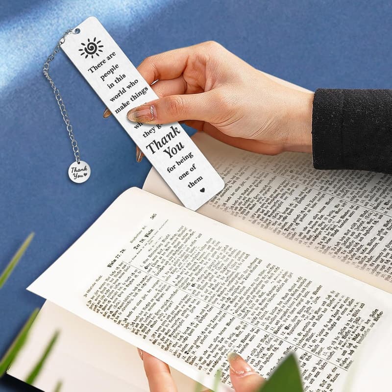 Book Lovers' Thank You Bookmark Gift for Friends & Teachers