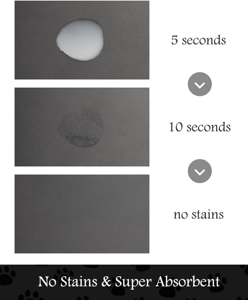 Absorbent Dog Feeding Mat for Food and Water Bowls