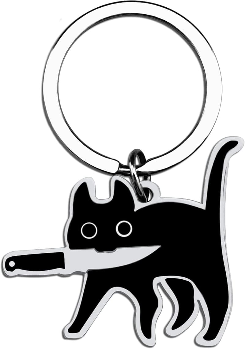 Halloween Cat Keychain Gift for Cat Lovers - Fun Décor for Teens