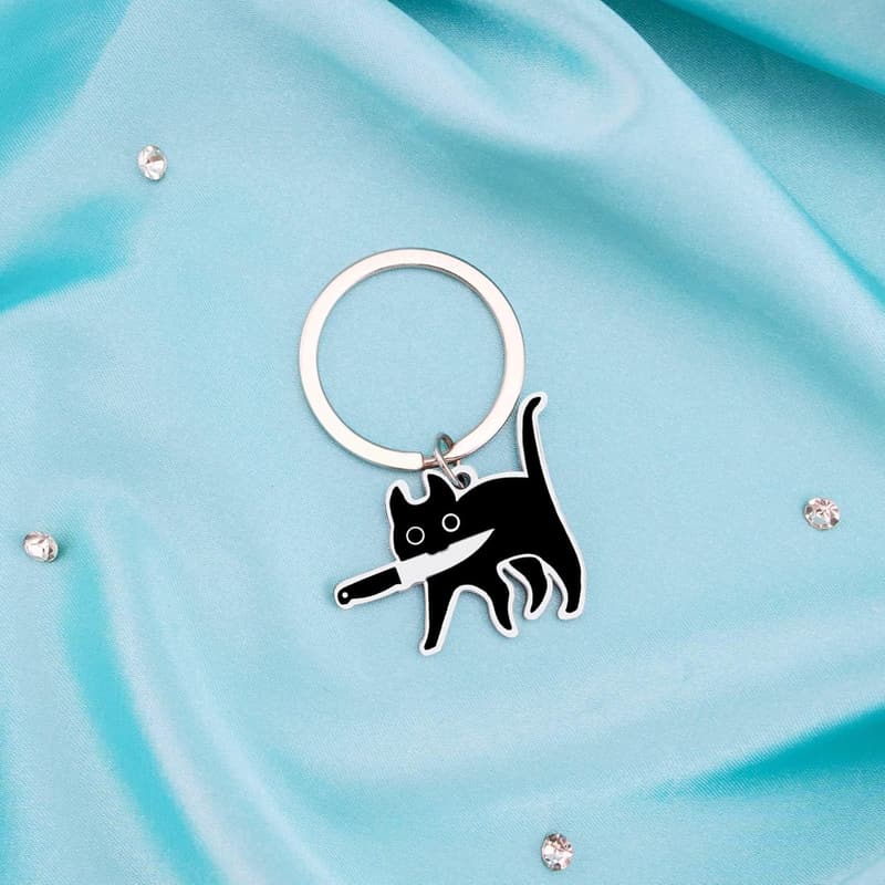 Halloween Cat Keychain Gift for Cat Lovers - Fun Décor for Teens
