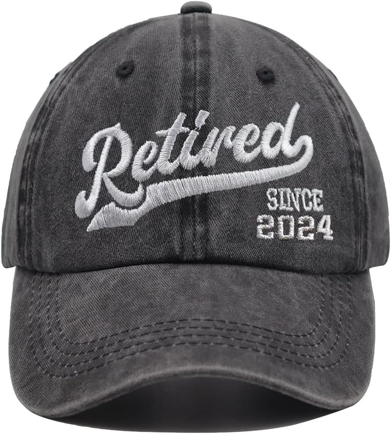 Retirement Cap: Adjustable Distressed Cotton Baseball Hat