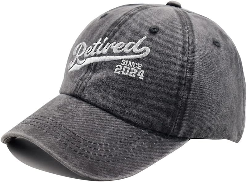 Retirement Cap: Adjustable Distressed Cotton Baseball Hat