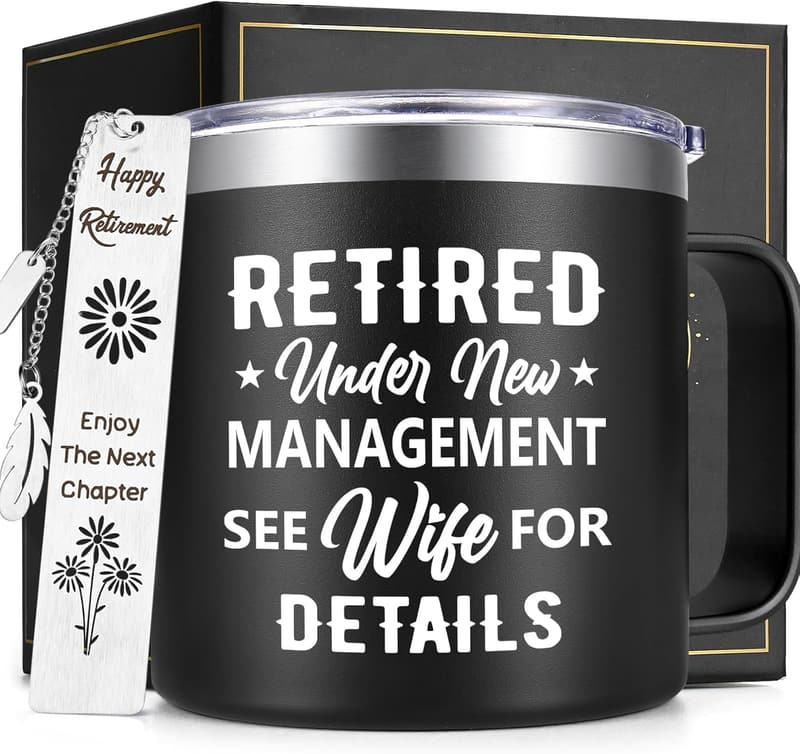 Funny Retirement Insulated Coffee Mug for Men, 14oz Black