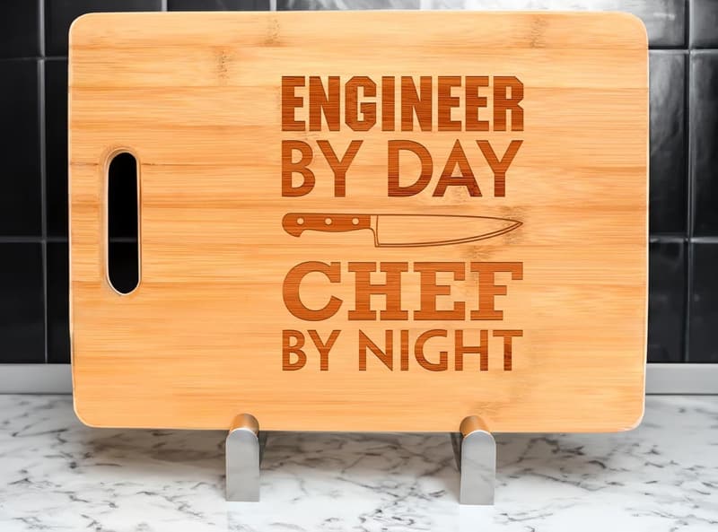 STEM Engineer Chef Decorative Wood Cutting Board
