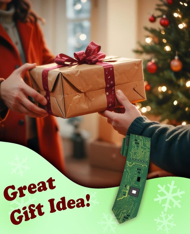 Techie PCB Tie for Men - Cool Coding & STEM Gift