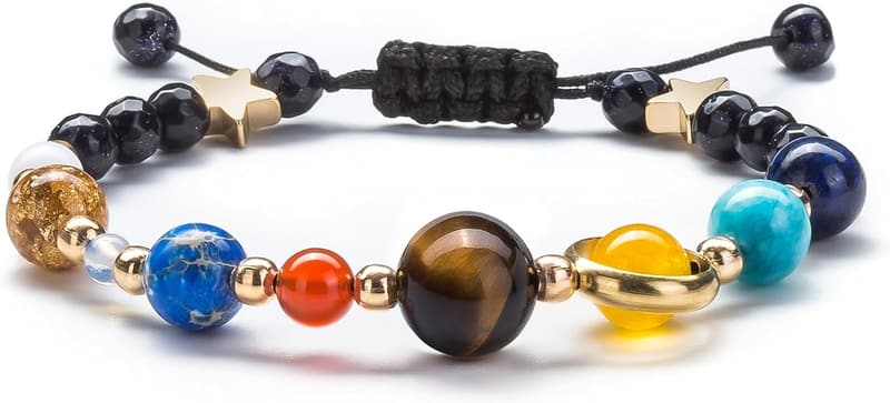Women's Solar System Beaded Bracelet - Natural Stone Gift