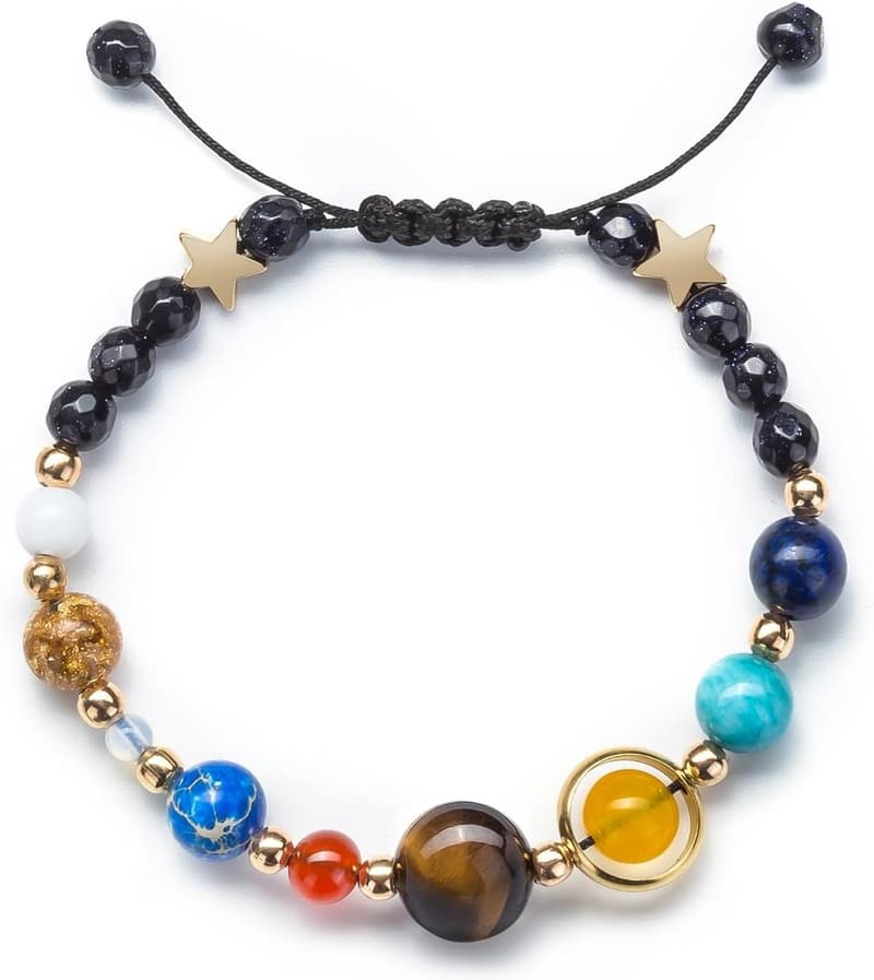 Women's Solar System Beaded Bracelet - Natural Stone Gift