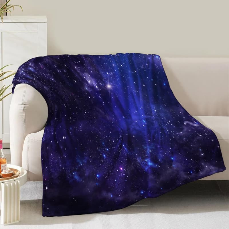 Galaxy Flannel Throw Blanket – Outer Space Decor for Kids & Adults