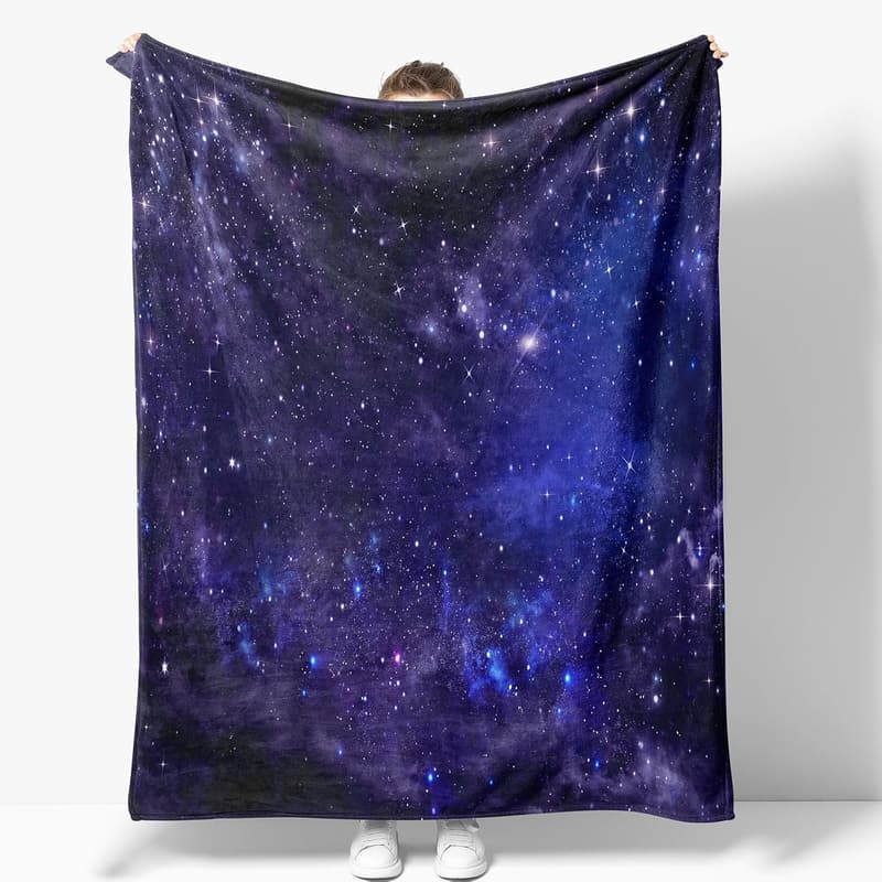 Galaxy Flannel Throw Blanket – Outer Space Decor for Kids & Adults
