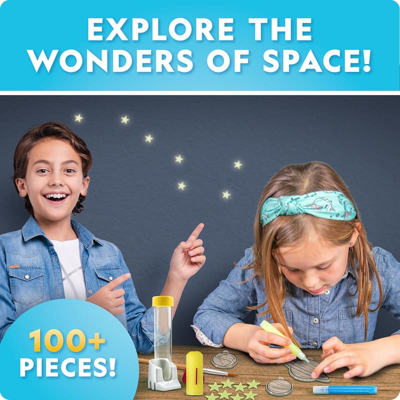 Glow-in-the-Dark Space Activity Kit for Kids - 100+ Pieces