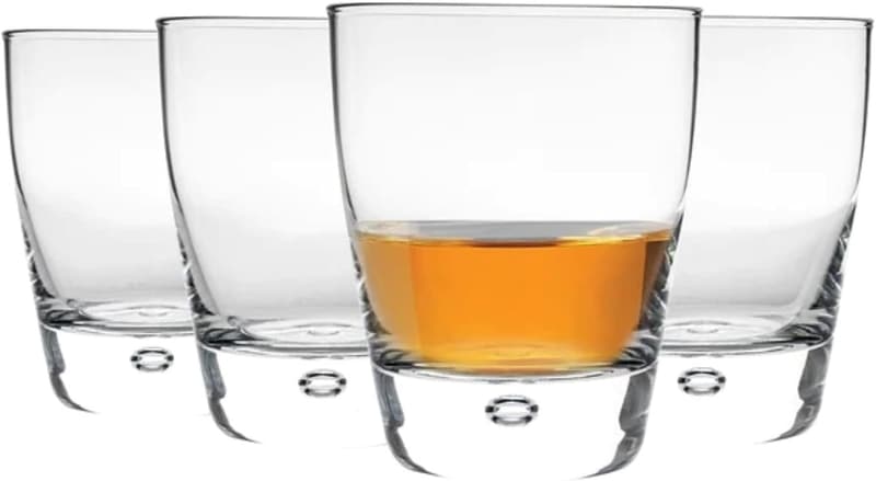 Set of 4 Dishwasher-Safe Lowball Glasses - 8.75 Oz, Made in Italy