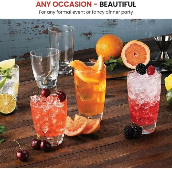 Set of 4 Dishwasher-Safe Lowball Glasses - 8.75 Oz, Made in Italy