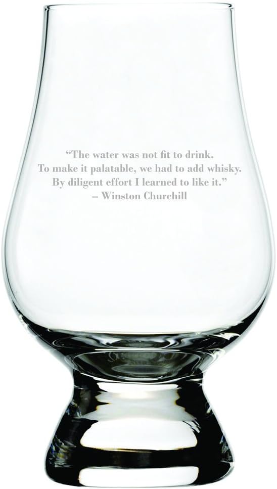 Winston Churchill Quote Glencairn Whisky Glass, 11 oz