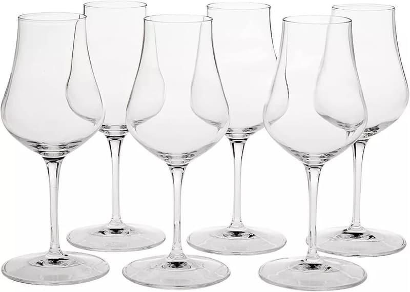 Set of 6 Italian Crystal Snifter Glasses for Cognac & Brandy