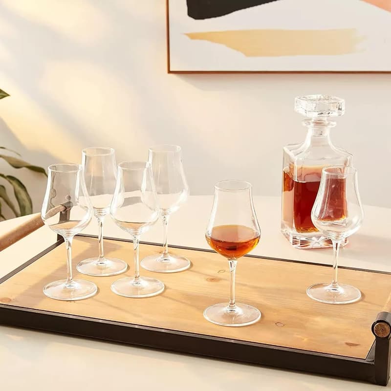 Set of 6 Italian Crystal Snifter Glasses for Cognac & Brandy