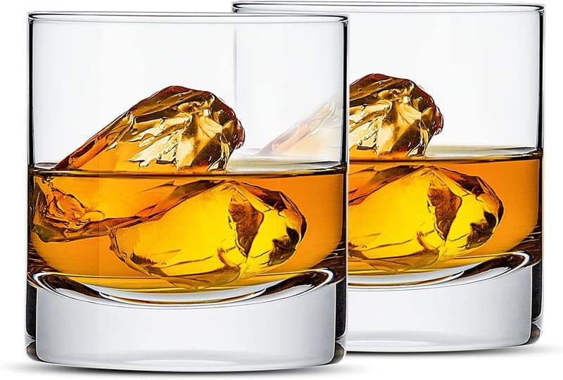 Heavy Base Old Fashioned Whiskey Glasses Set of 2, 13oz