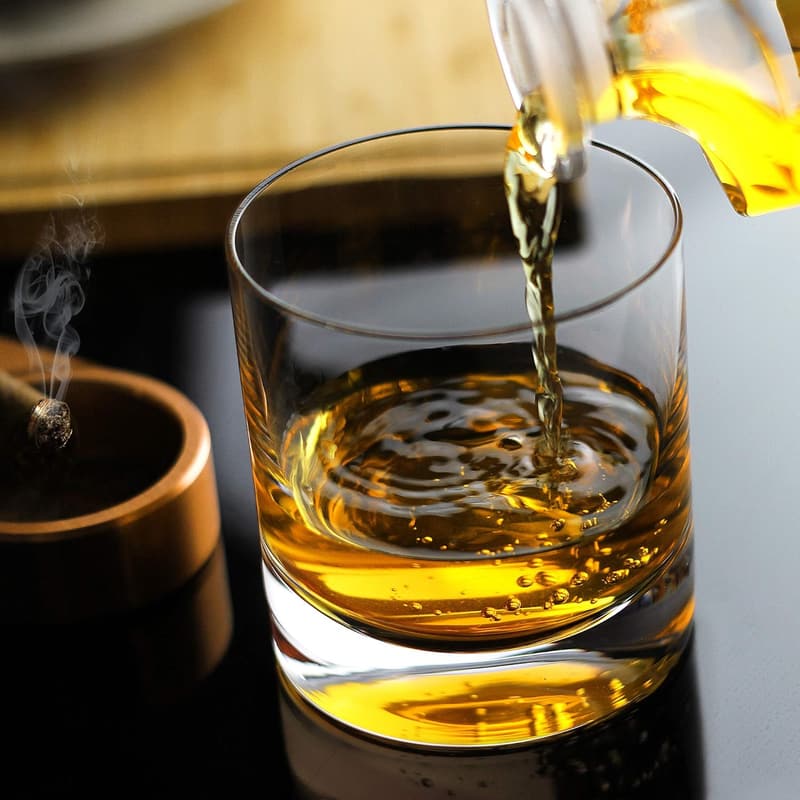 Heavy Base Old Fashioned Whiskey Glasses Set of 2, 13oz