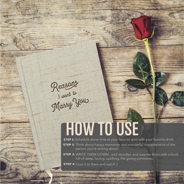 Wedding Proposal Journal - Linen Hardcover Notebook for Couples