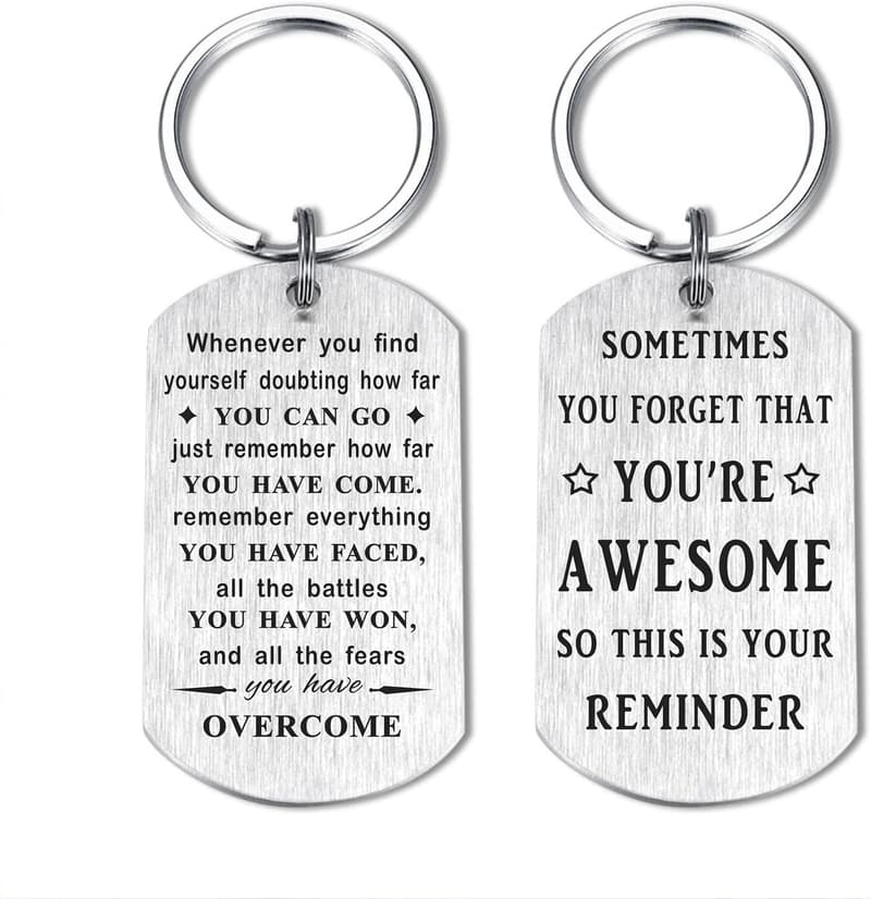 Inspirational Keychain for Men with Motivational Quotes