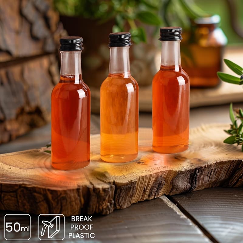 48 Pack Miniature Liquor Bottles with Funnel for Parties