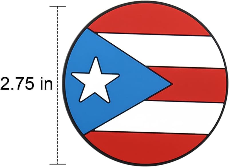 Puerto Rico Flag Silicone Car Coasters - Non-Slip Set of 2