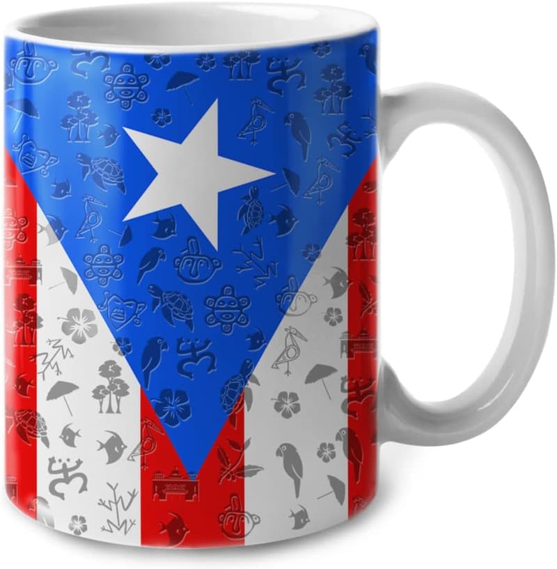 Puerto Rico Flag Ceramic Mug - 11oz Souvenir Gift