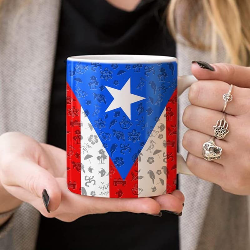 Puerto Rico Flag Ceramic Mug - 11oz Souvenir Gift