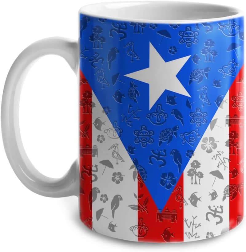 Puerto Rico Flag Ceramic Mug - 11oz Souvenir Gift