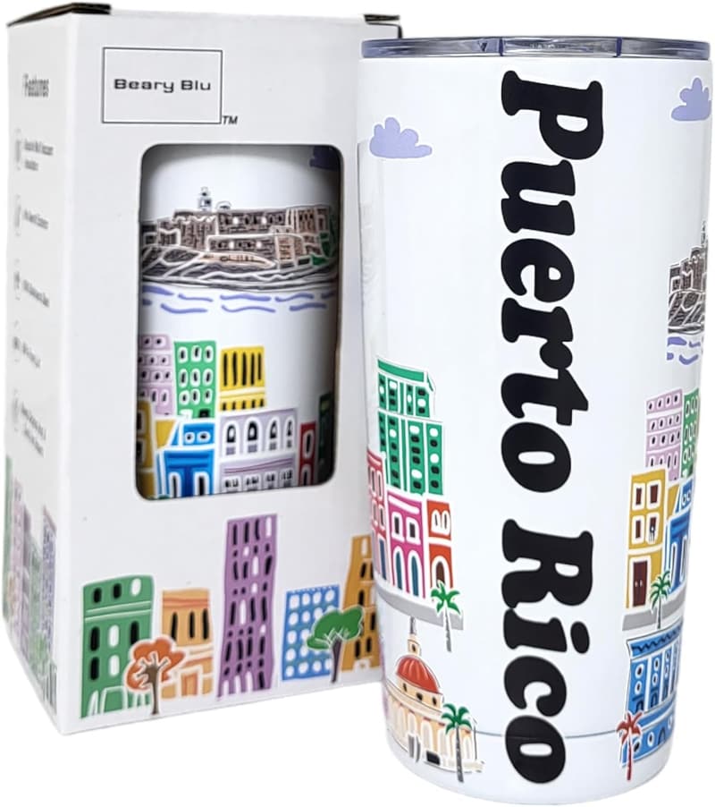 Puerto Rico City-Themed 20oz Stainless Steel Travel Tumbler