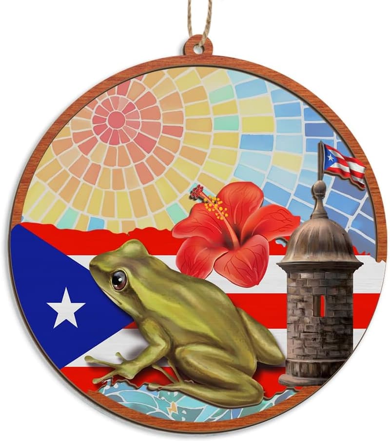 Puerto Rico Christmas Ornaments - Home Decor Suncatcher Gift
