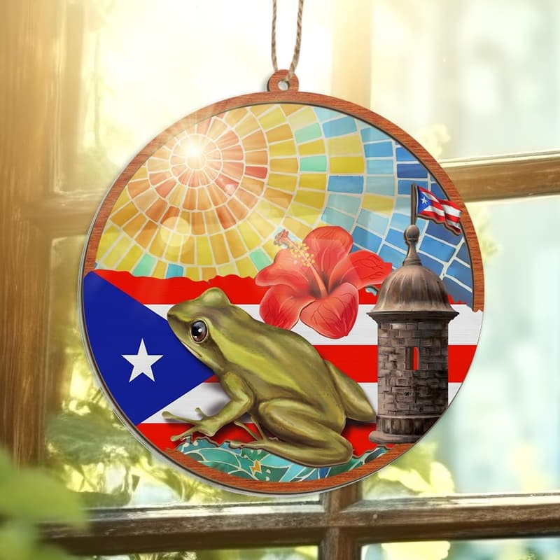 Puerto Rico Christmas Ornaments - Home Decor Suncatcher Gift