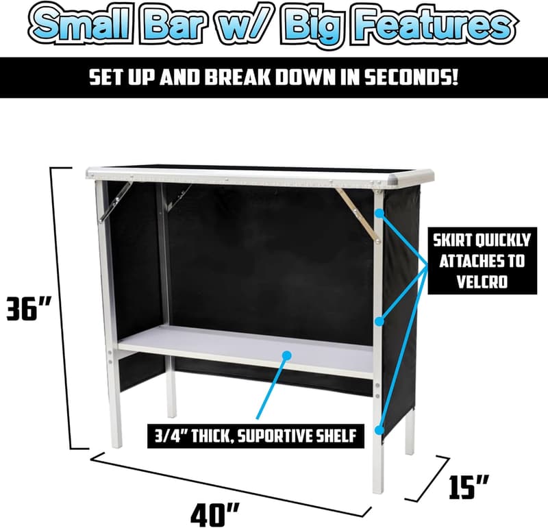 Portable LED Party Pong Bar with Wireless Remote & Carrying Case