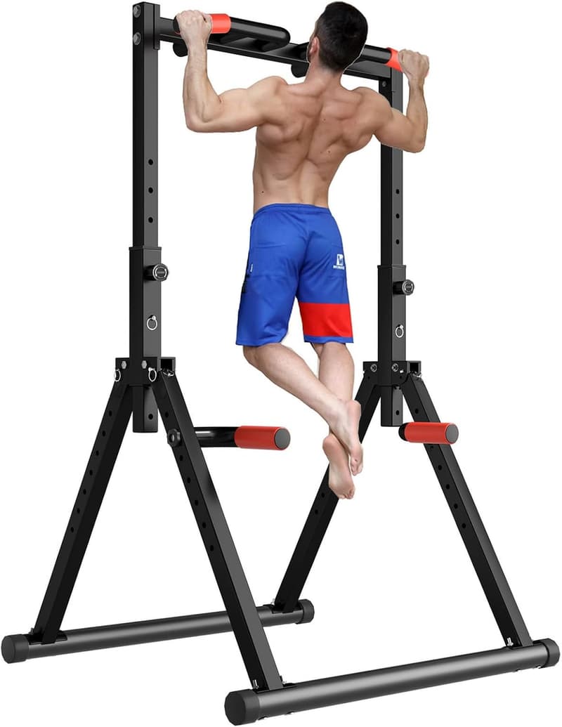 Adjustable Foldable Power Tower for Home Gym - 700lbs Support