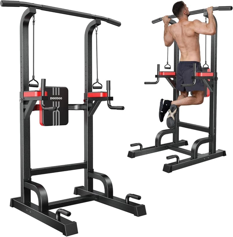 Adjustable Power Tower Dip Station for Home Fitness Workout