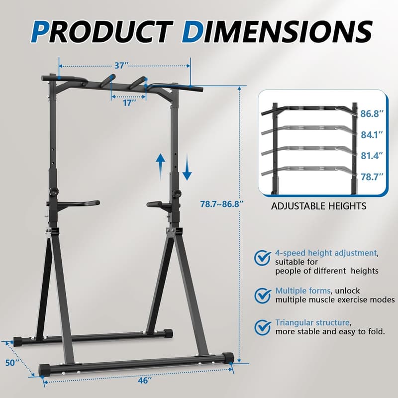 Home Gym Power Tower Pull-Up and Dip Station Equipment