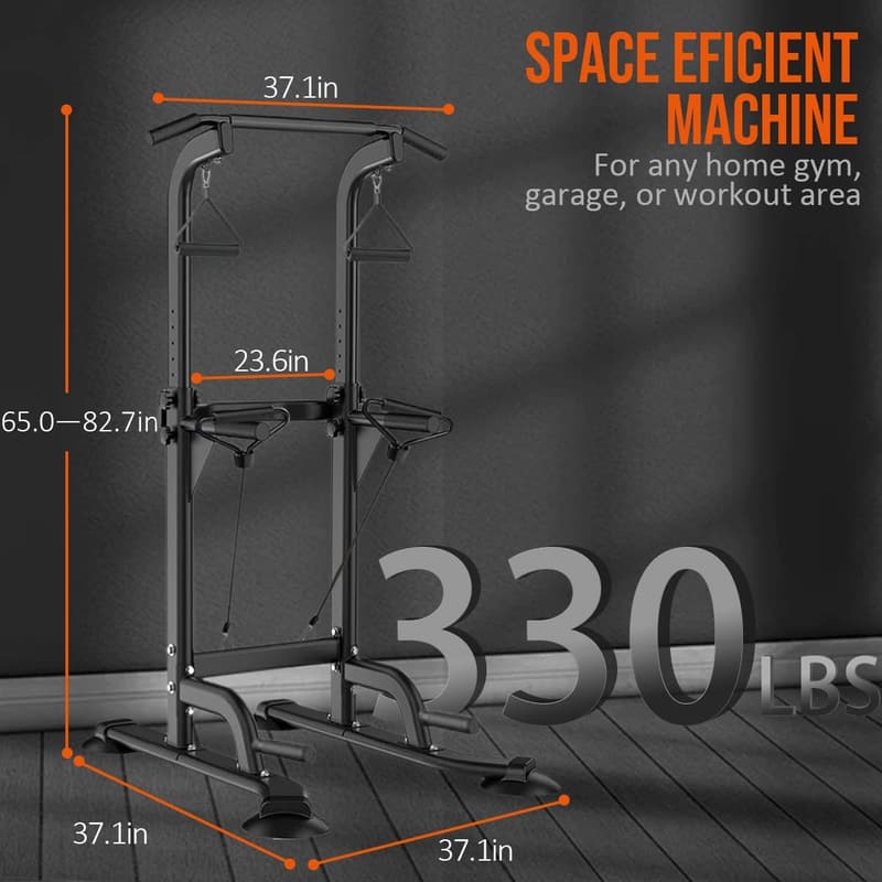 Adjustable Multi-Function Pull Up & Dip Station for Home Workouts