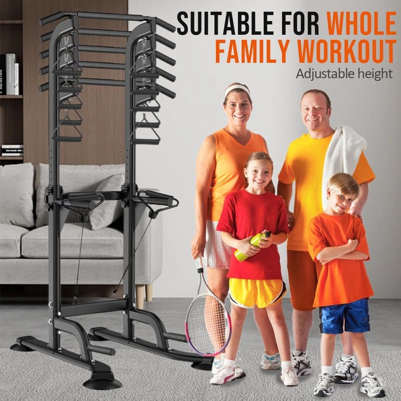Adjustable Multi-Function Pull Up & Dip Station for Home Workouts