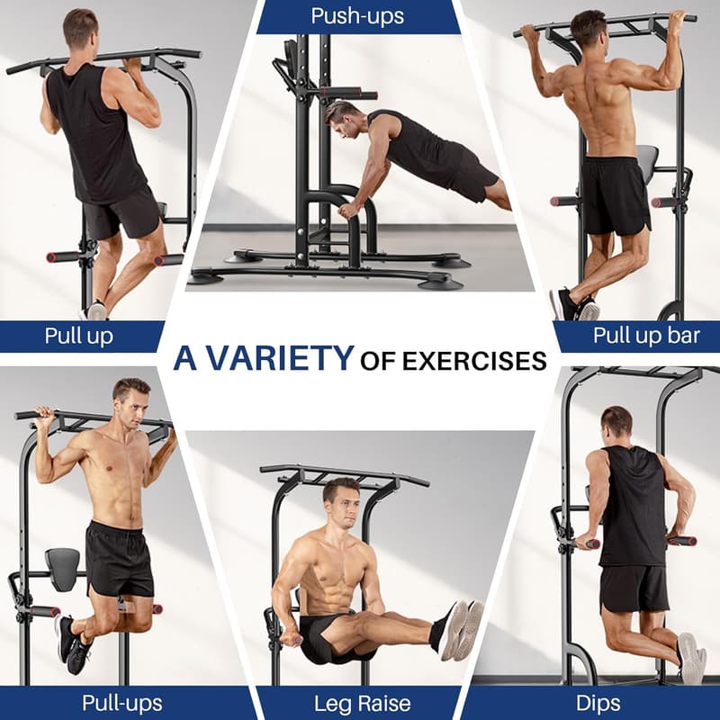 Home Gym Pull Up Bar and Dip Station Strength Training Equipment
